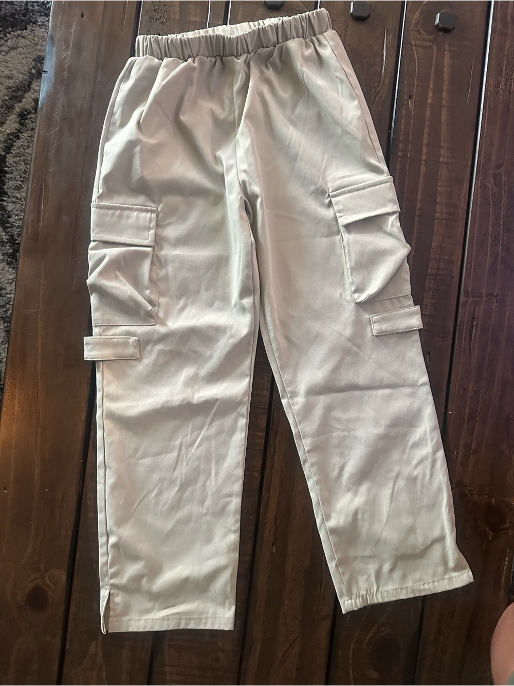 SHEIN Beige Cargo Pants with Elastic Waist